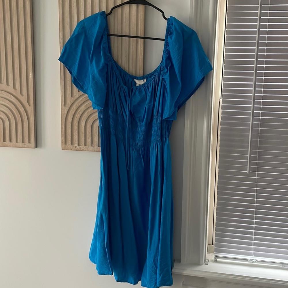 H&M short sleeve blue dress